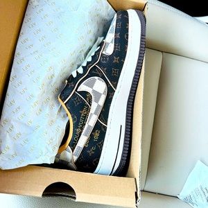 AF1/Louis Vuitton.  Brand new in box size 7.5 mens and 11 mens
